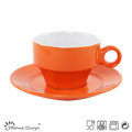 Taza y platillo de colores Shinning Glazing